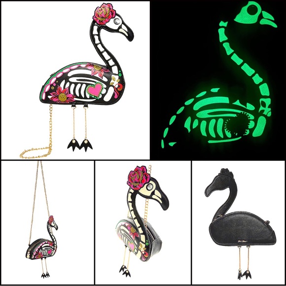 Betsey Johnson Flamingo Skeleton Bag NWT/HTF! - Picture 7 of 10